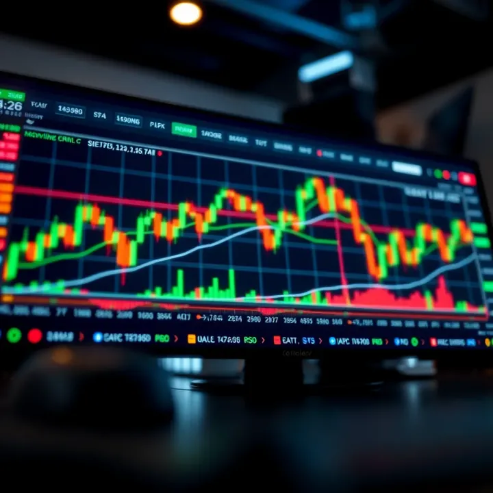 Technical analysis setup illustrating entry and exit points using moving averages