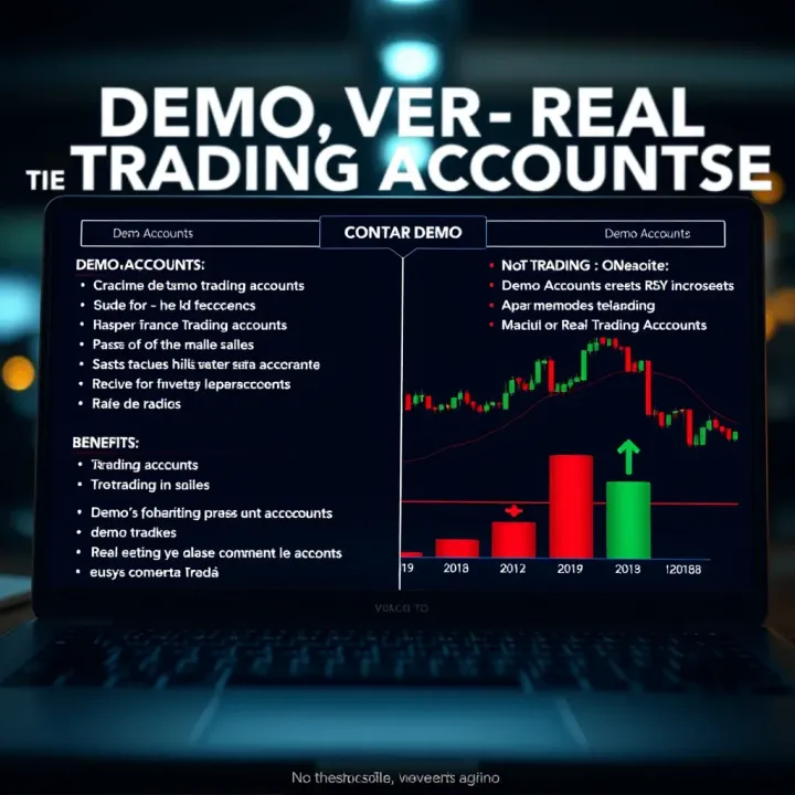Comparison chart showing features and benefits of demo accounts versus real trading accounts