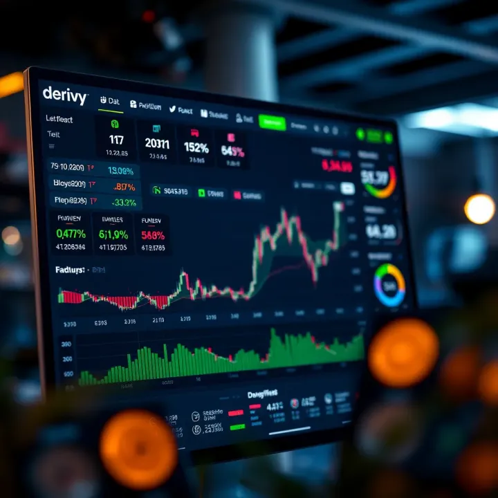 Dashboard showcasing key financial metrics and trading options on Derivy platform