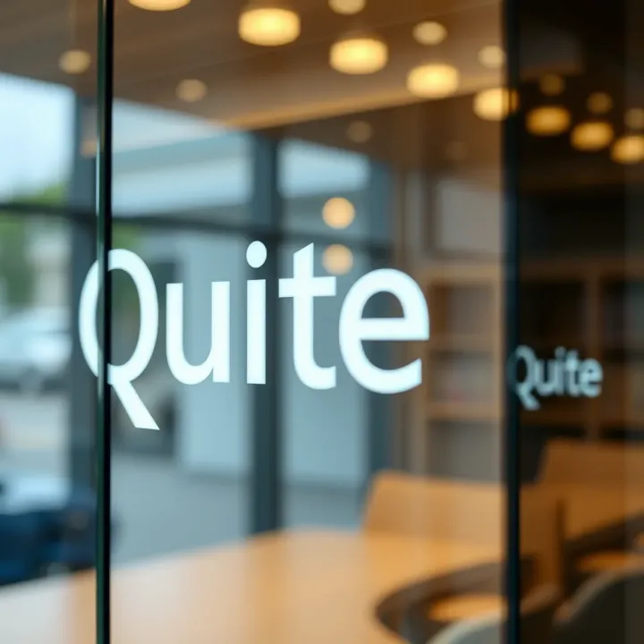 Detailed view of Quotex logo emphasizing its clean lines and modern font