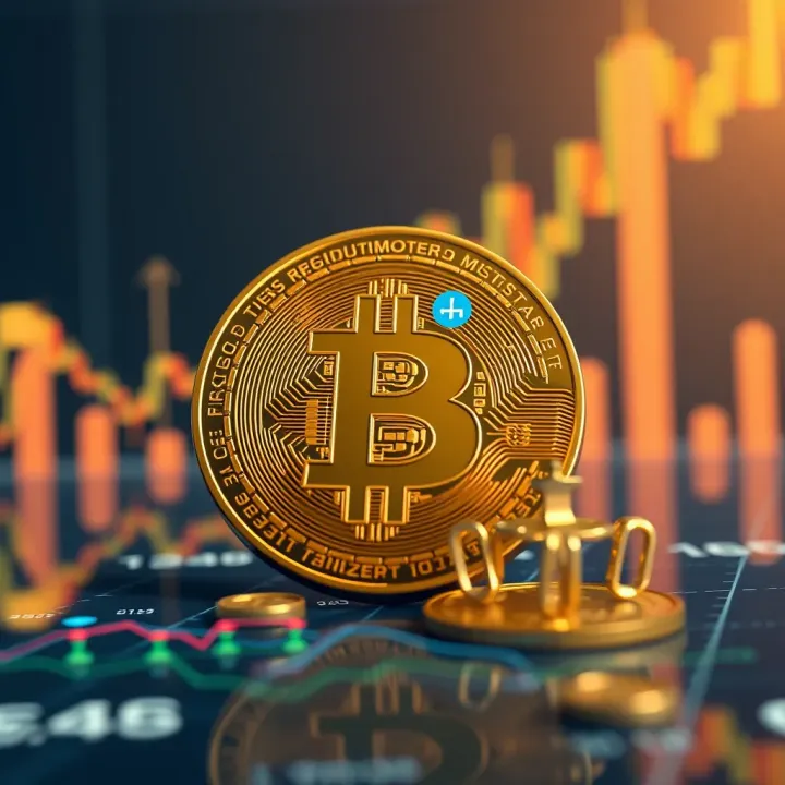 Conceptual illustration of digital currency with regulatory symbols and news impact icons