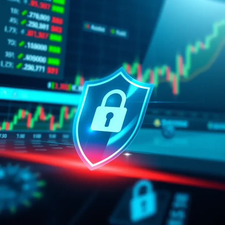 Illustration of digital security shield protecting personal data on online trading platform