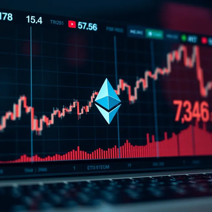 Graph depicting Ethereum price fluctuations and market trends over time