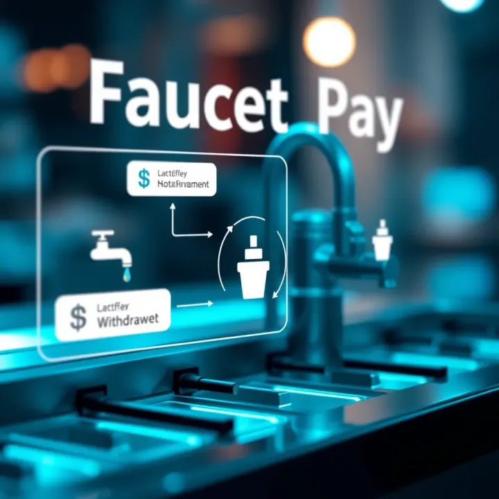 Diagram illustrating the integration of Faucet Pay wallet with cryptocurrency faucets and withdrawal methods
