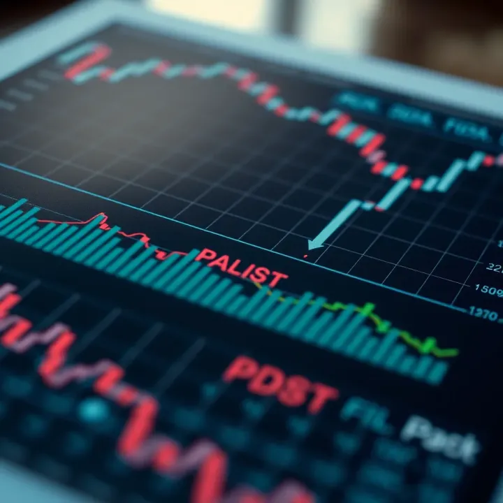 Close-up of a digital document displaying graphical patterns used for making informed financial market decisions