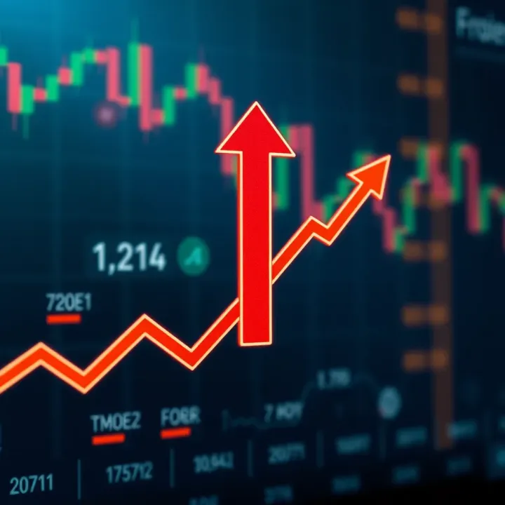Illustration of financial market trends with upward and downward arrows symbolizing investment choices