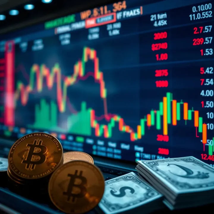 Global currency exchange concept with multiple world currencies and digital chart background