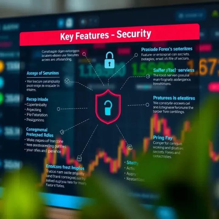 Diagram illustrating key features and security measures of forex platforms