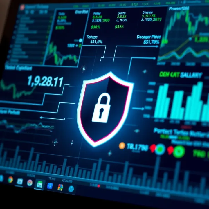 Illustration of security shield protecting an online account