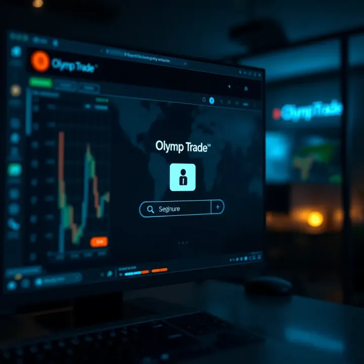 Secure login interface of the Olymp Trade platform with focus on user authentication