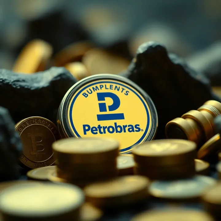 Illustration of investment portfolio diversification with Petrobras stock highlighted among other assets