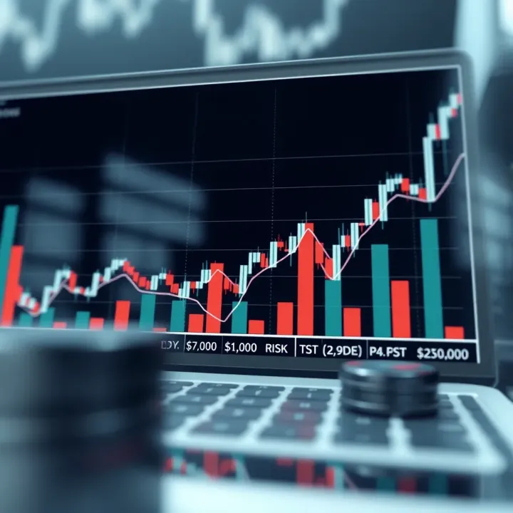 Graph depicting investment strategy performance with risk indicators and profit metrics