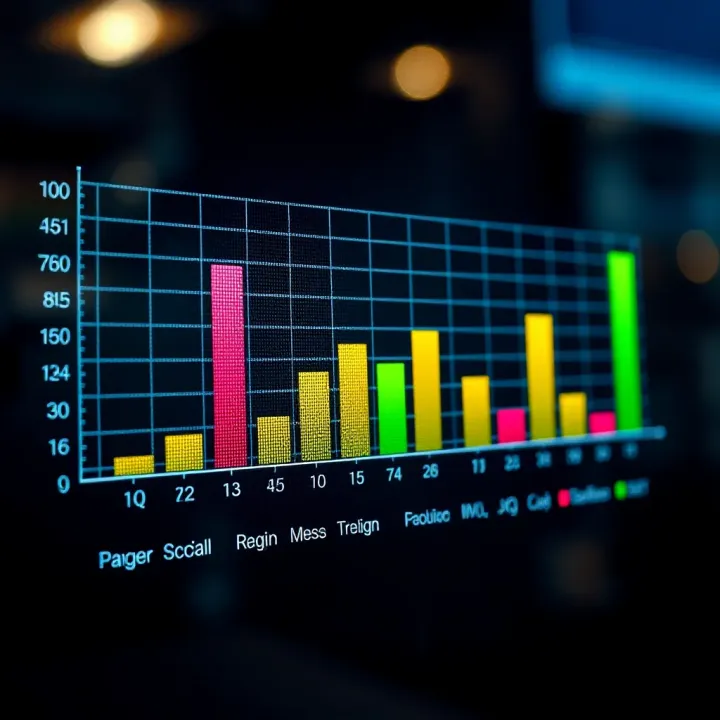 Visual representation of IQ scores with color gradients highlighting intelligence levels