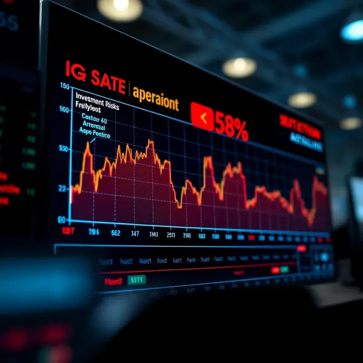 Graph illustrating asset performance trends with highlighted investment risks and opportunities