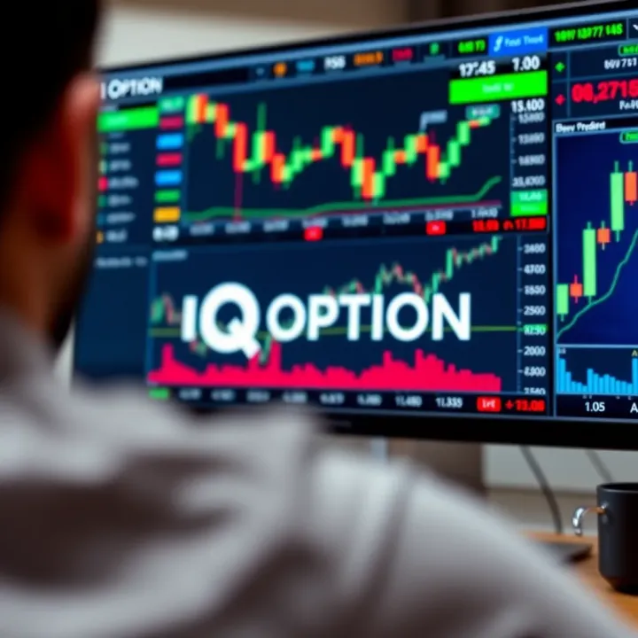 User interface displaying various financial instruments available for trading on IQ Option platform