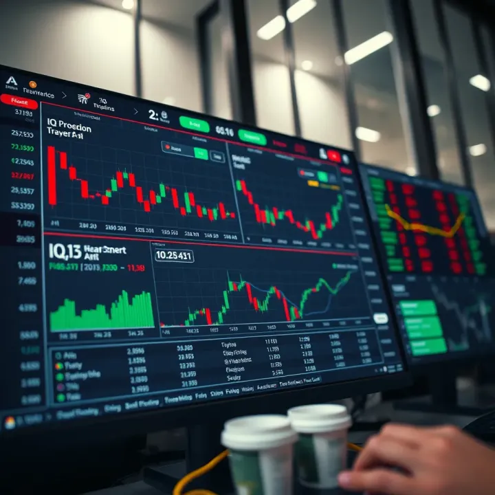 Overview of an online trading platform interface with various financial charts and options