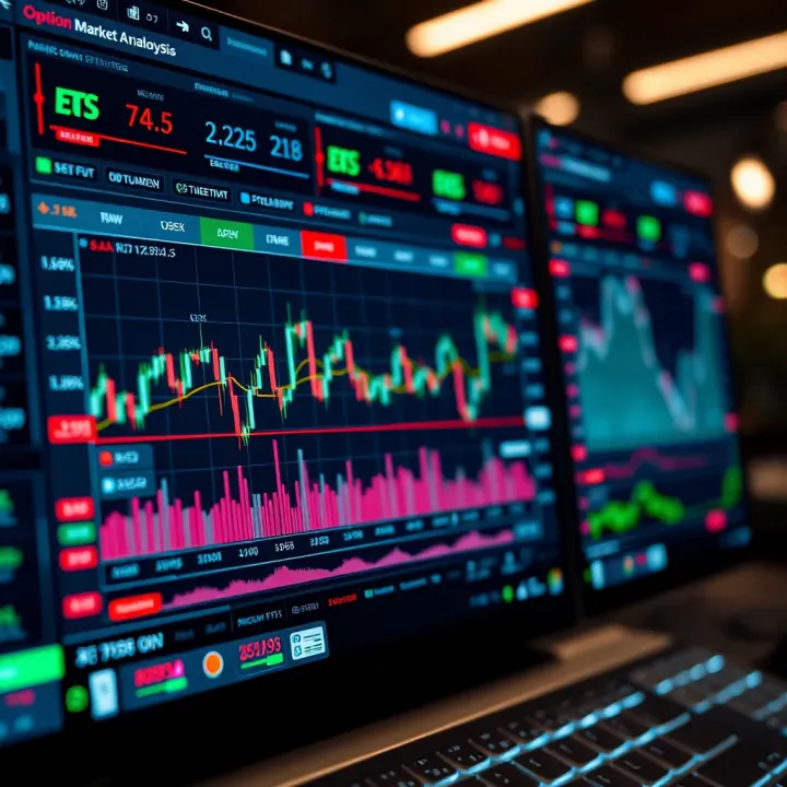 Interface of a financial platform highlighting tools for technical analysis and market trend strategies