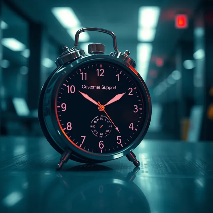 Clock showing customer support operating hours for IQ Option