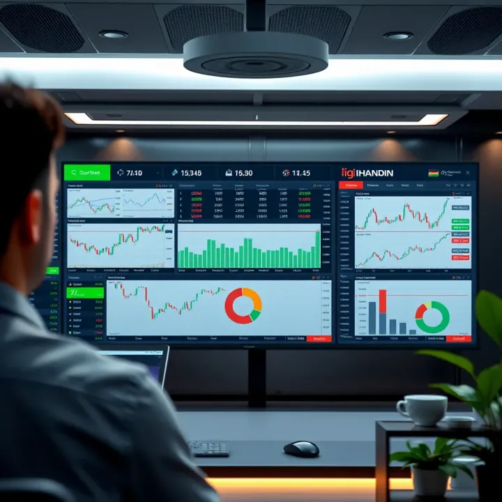 Interface view of IQ Option Traderoom displaying various financial assets and trading tools