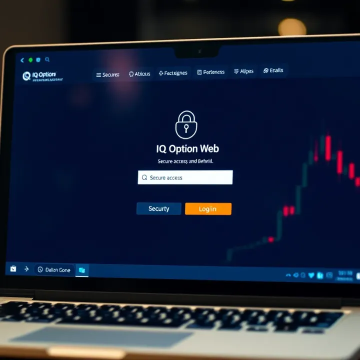 Secure login screen of IQ Option Web displaying security features