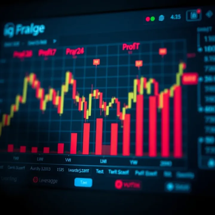 Graph illustrating potential profit amplification through leverage on trading platform