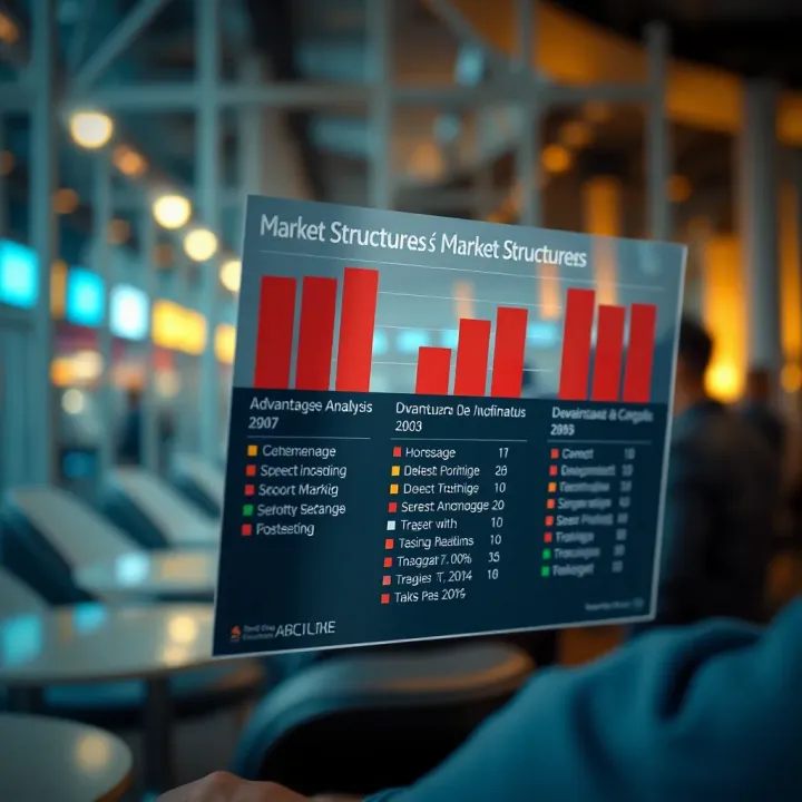 Comparison chart showing advantages and disadvantages of different market structures