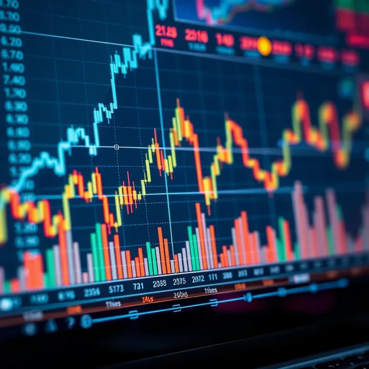 Graph showing automated trading algorithms influencing financial market trends