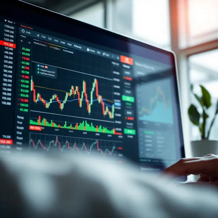 Interactive trading platform showing market charts and asset performance for diverse investment options