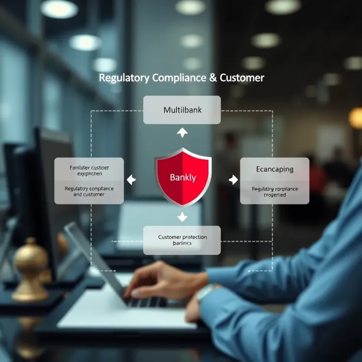 Diagram showing regulatory compliance and customer protection in banking