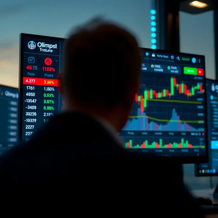 Secure online investment platform interface with trading options and analytics