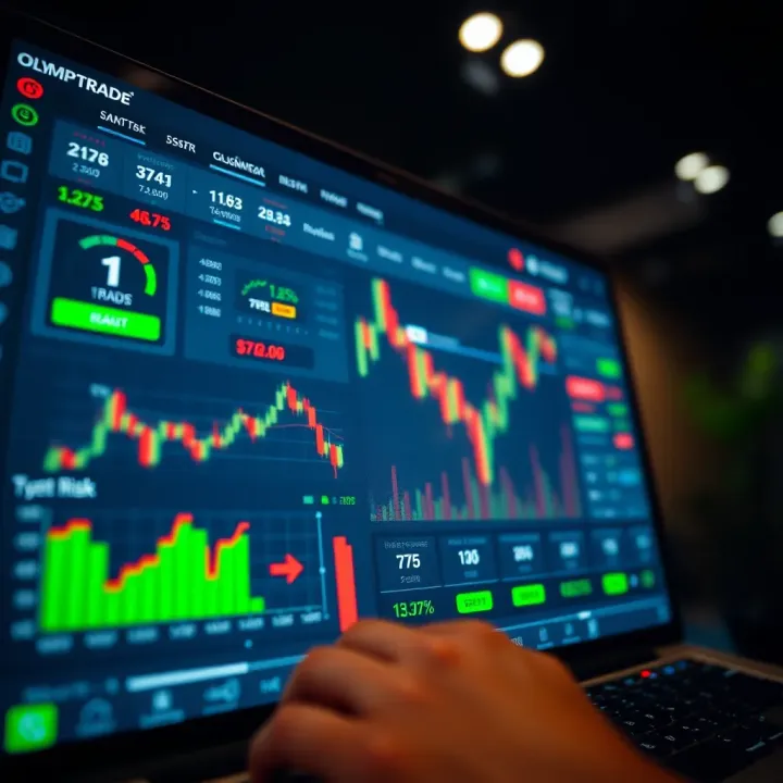 Dashboard interface displaying trading tools, asset charts, and risk indicators