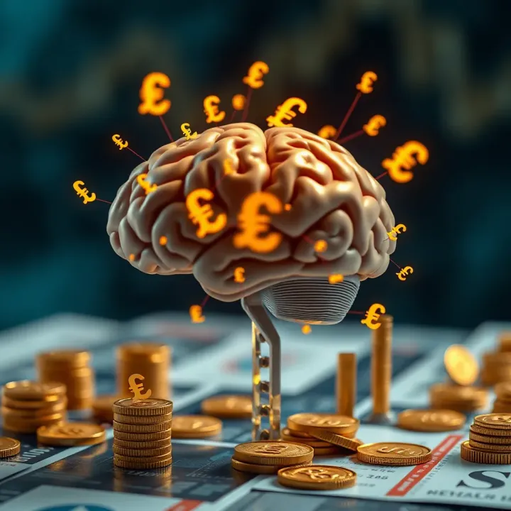Conceptual representation of financial neurolinguistic programming linking brain and currency symbols