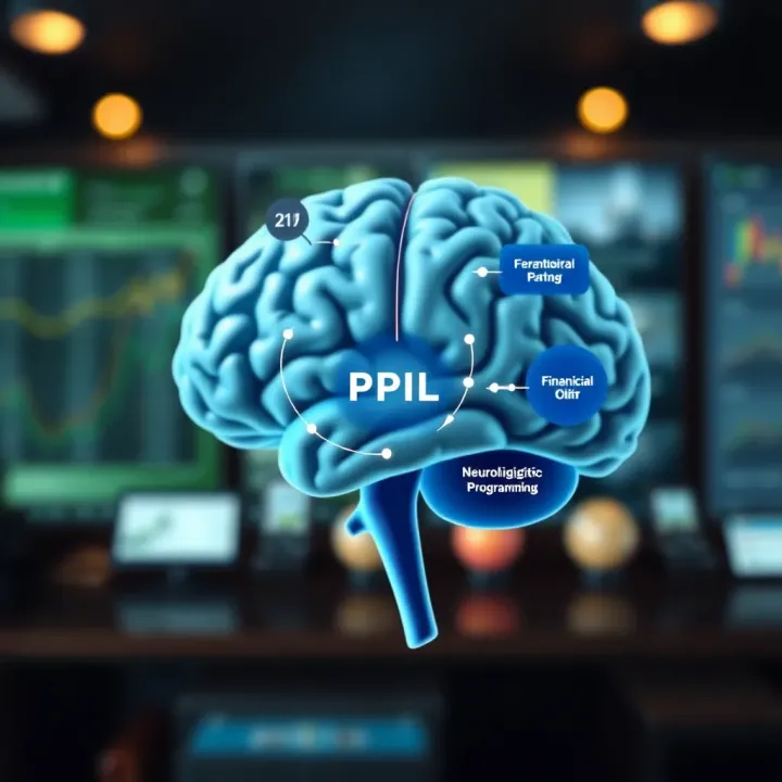 Conceptual diagram illustrating the connection between neurolinguistic programming techniques and financial behavior improvement