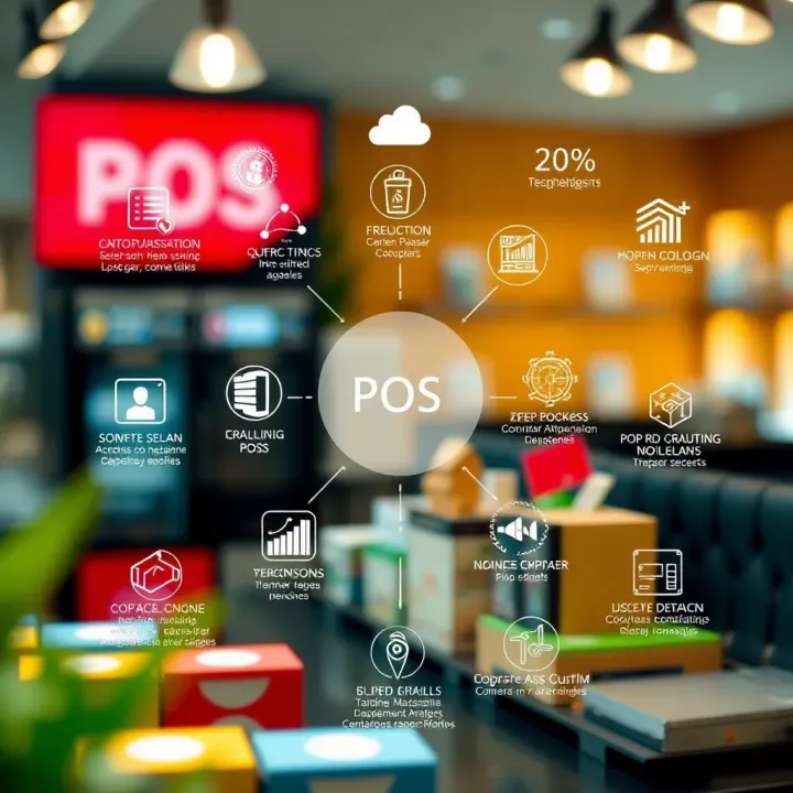 Applications of POS Technology Across Business Sectors Diagram showing various applications of POS technology in business sectors
