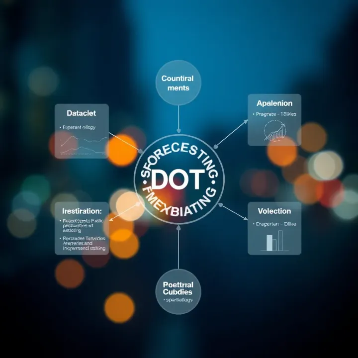 Conceptual diagram illustrating methodologies and applications of dot forecasting for enhanced decision-making