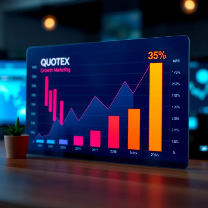 Visual representation of affiliate marketing growth chart associated with Quotex platform benefits