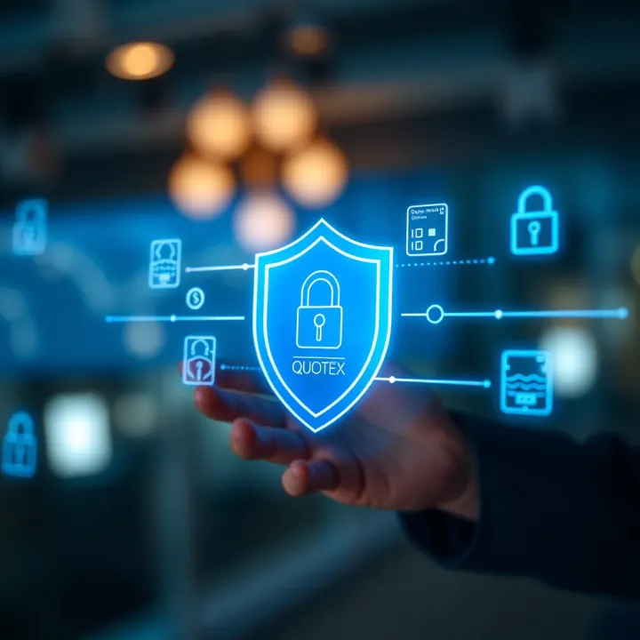 Illustration of account protection with digital shield and secure authentication icons