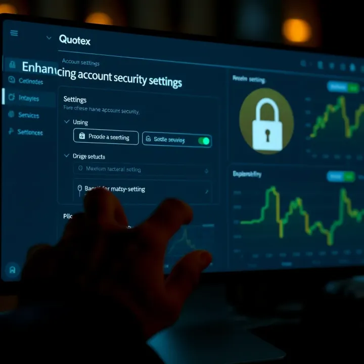 User navigating settings to enhance account security on Quotex platform
