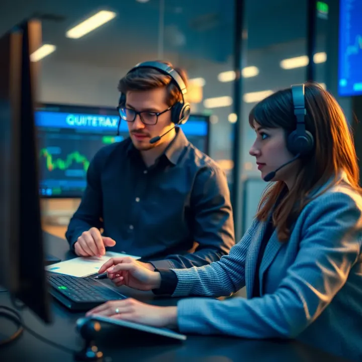 Customer support team providing assistance with digital trading tools and resources