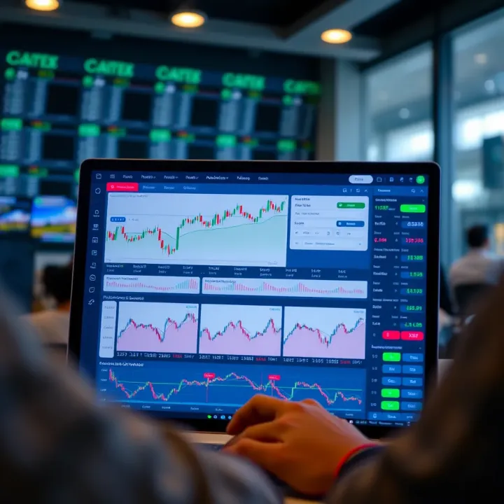 User interface showcasing Quotex's trading platform with clear charts and trading options