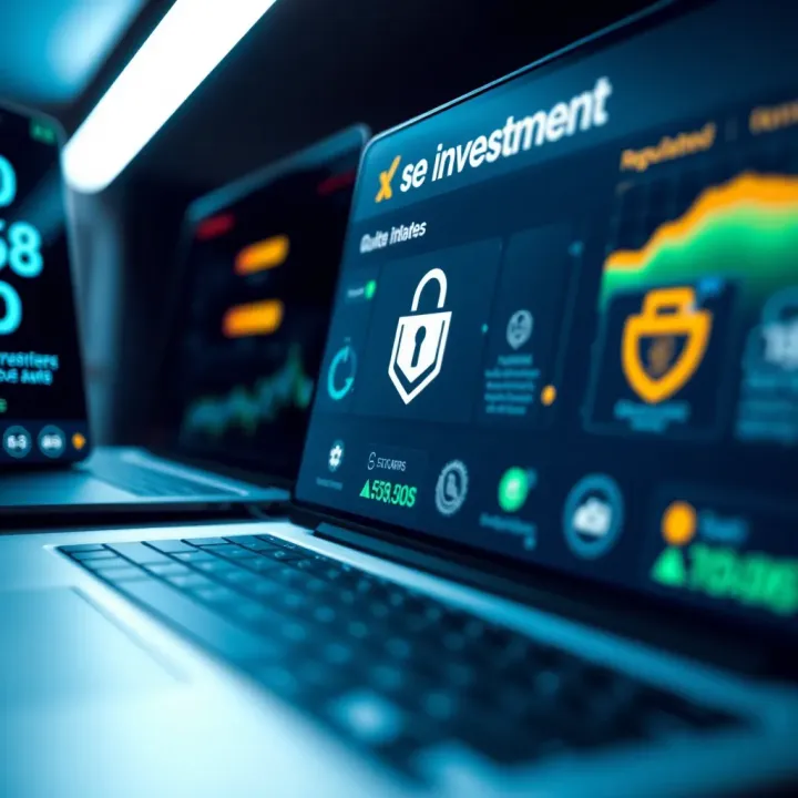 Secure online investment platform interface showing regulated features and compliance badges