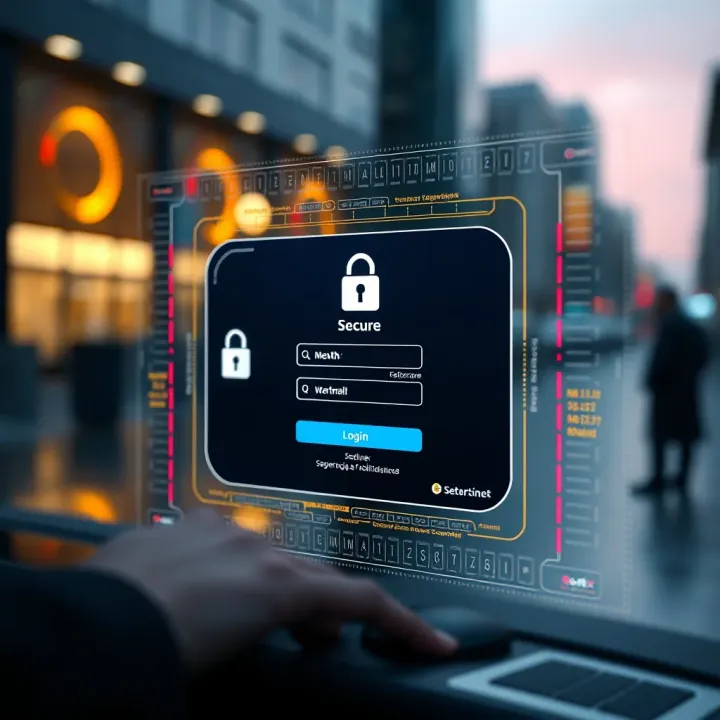 Secure login screen displaying safe access credentials for Quotex platform