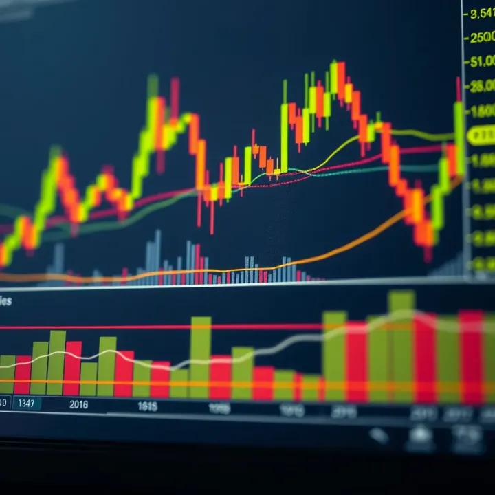 Graph displaying technical indicators and trend analysis for trading decisions