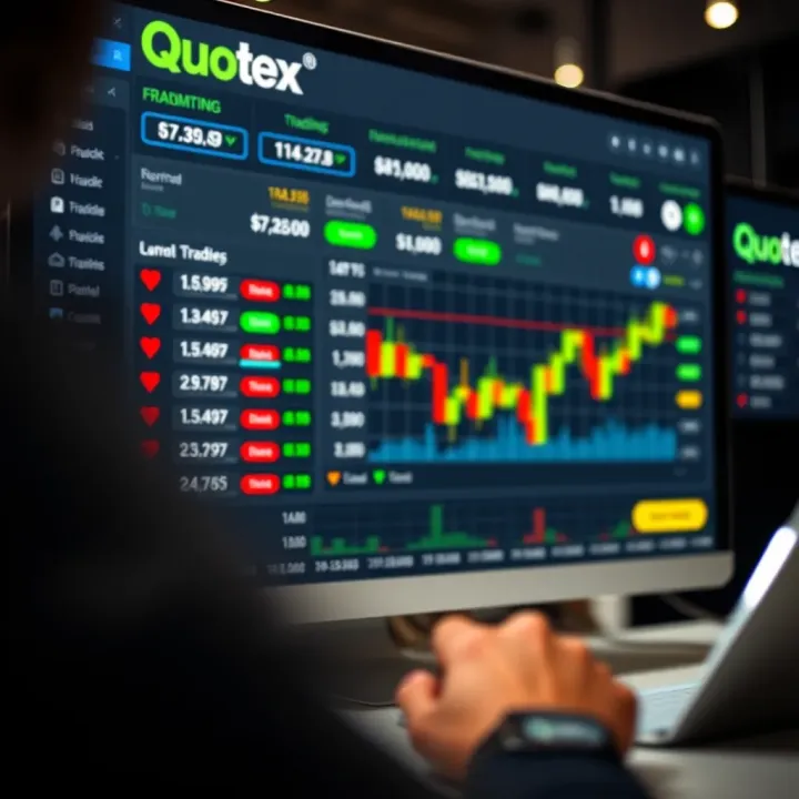 User interface displaying trading options on Quotex platform