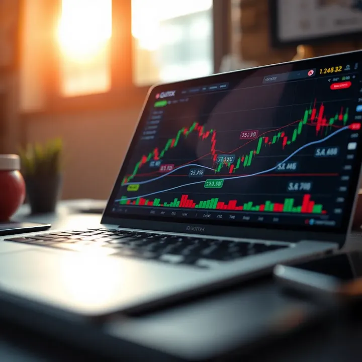 Visual representation of trading strategy with risk management concepts and financial growth indicators