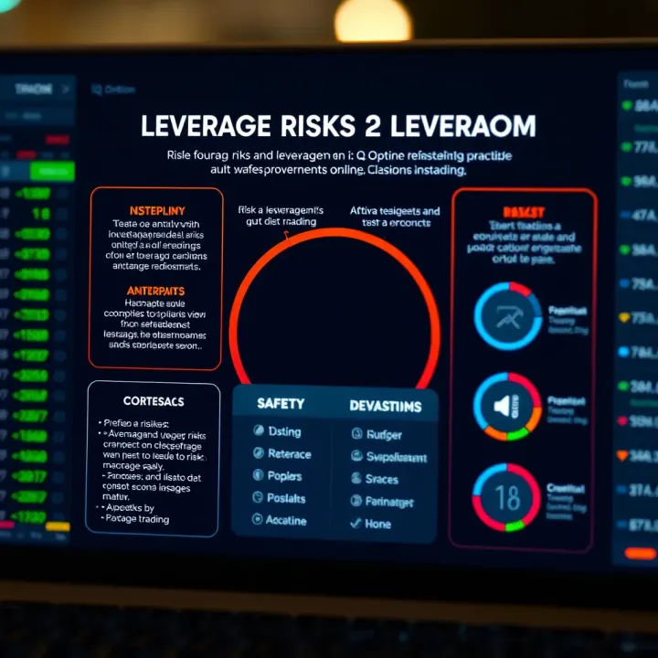 Diagram showing risk factors and safety tips for using leverage in online trading