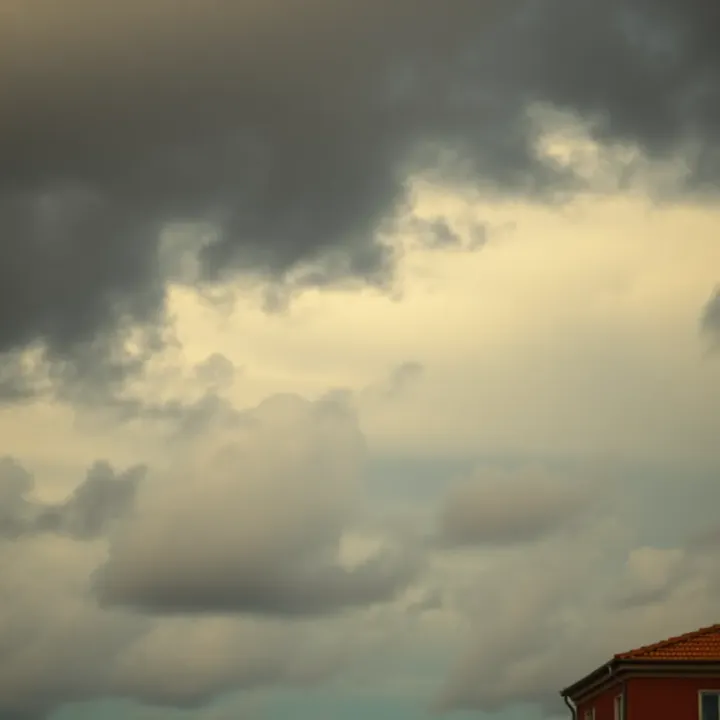Clouds gathering with gentle breeze in Solaná showing potential for rain and wind
