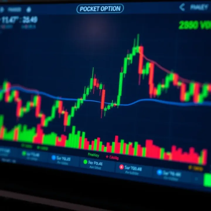 Chart displaying trading patterns and indicators on Pocket Option platform