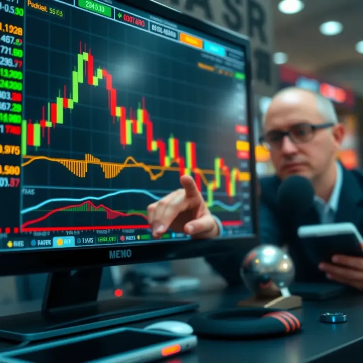 Detailed financial trading platform interface displaying charts and market data