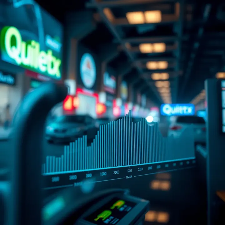 Graph showing decline in payment transactions on Quotex platform